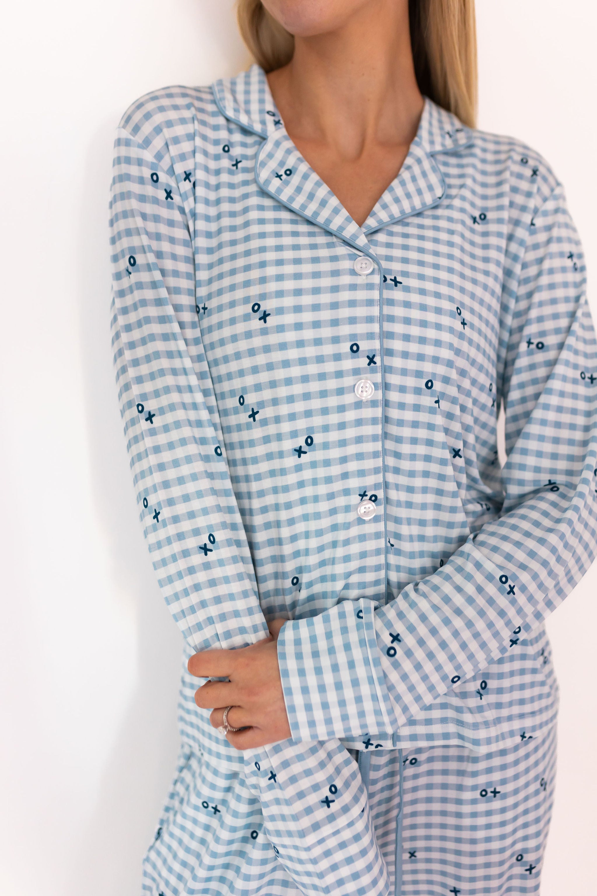 Blue XO Gingham Women's Set – In My Jammers