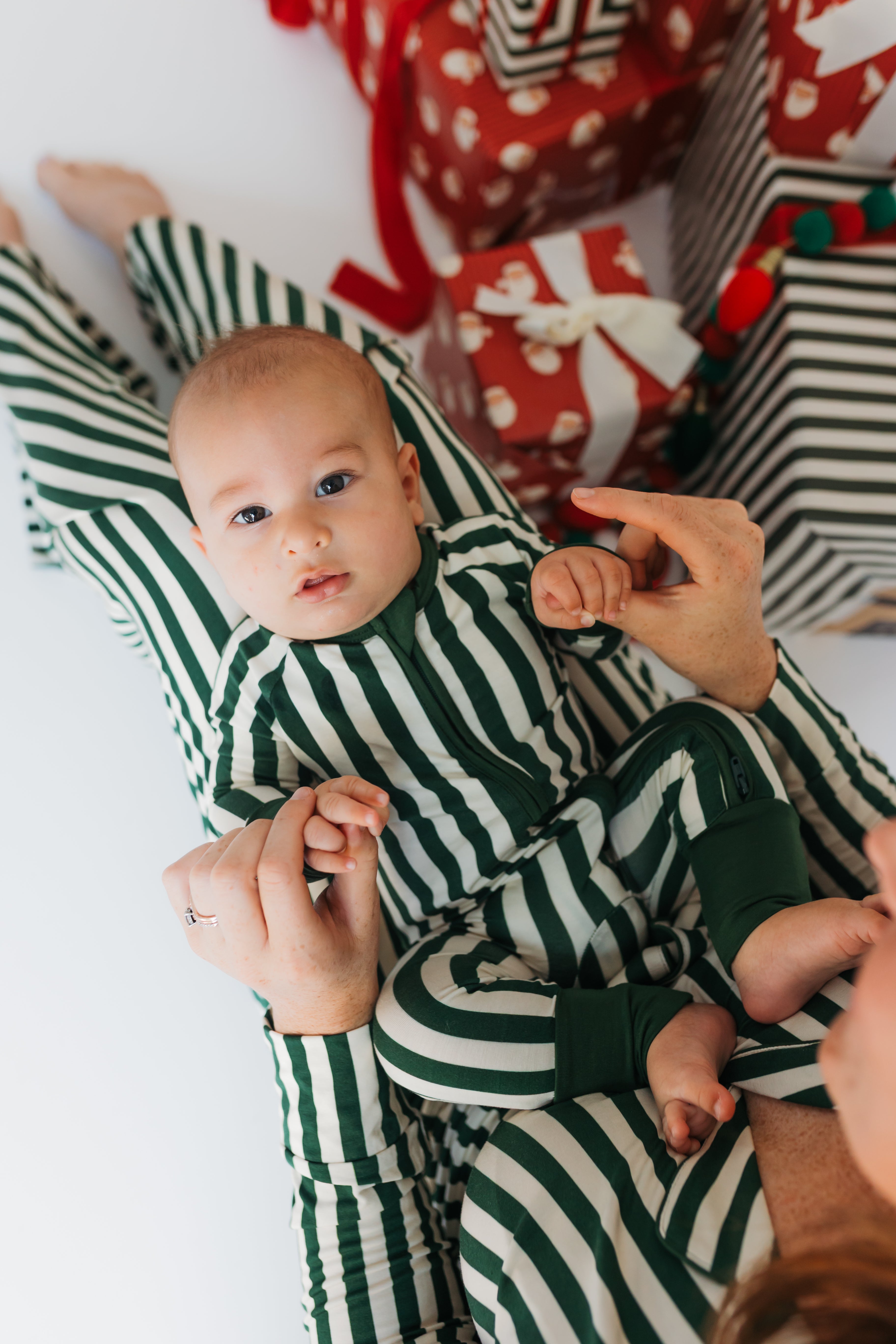 Green Stripe Zipper Romper – In My Jammers
