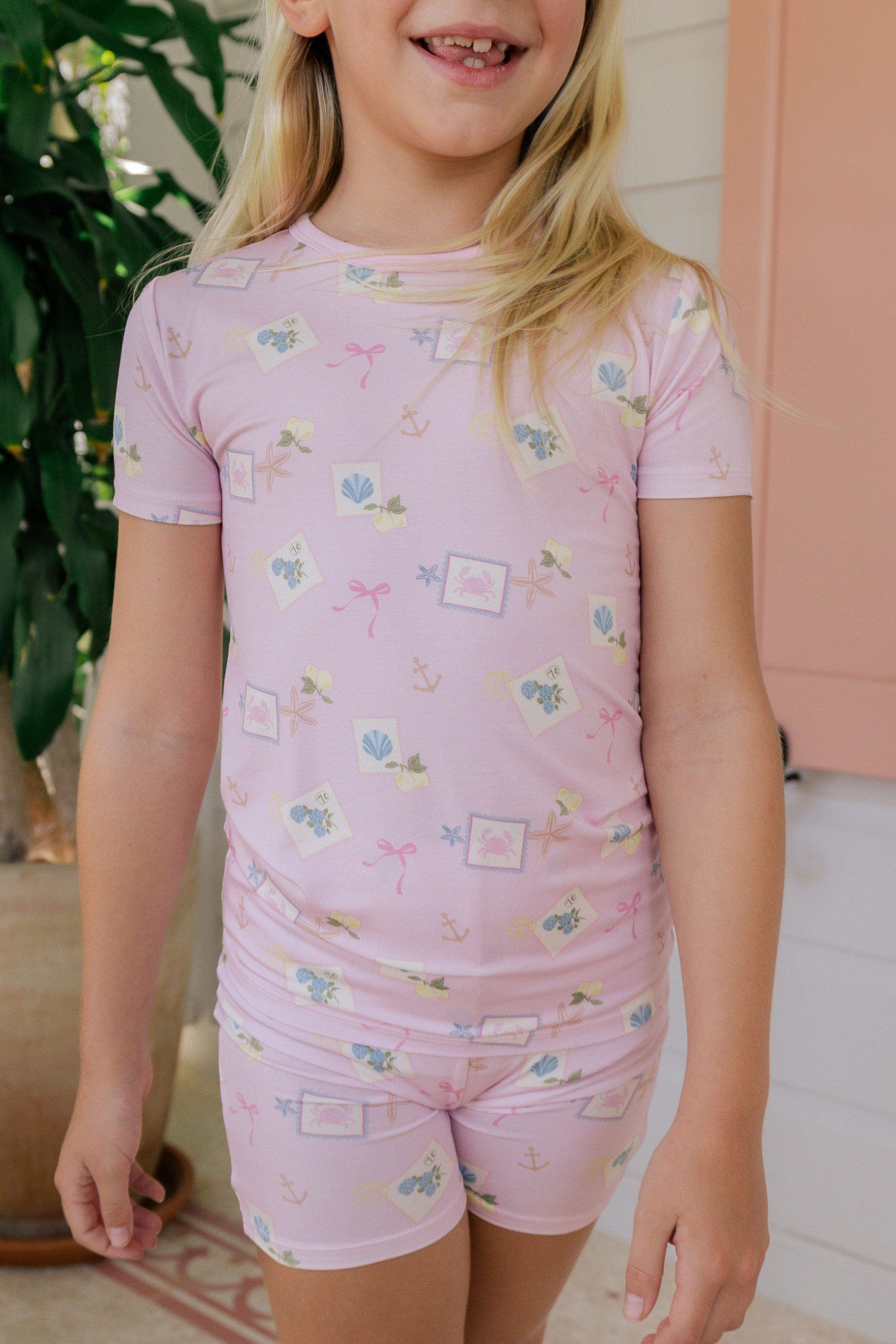 Little Coastal Notes Two Piece Short Set | Soft Kids Sleepwear