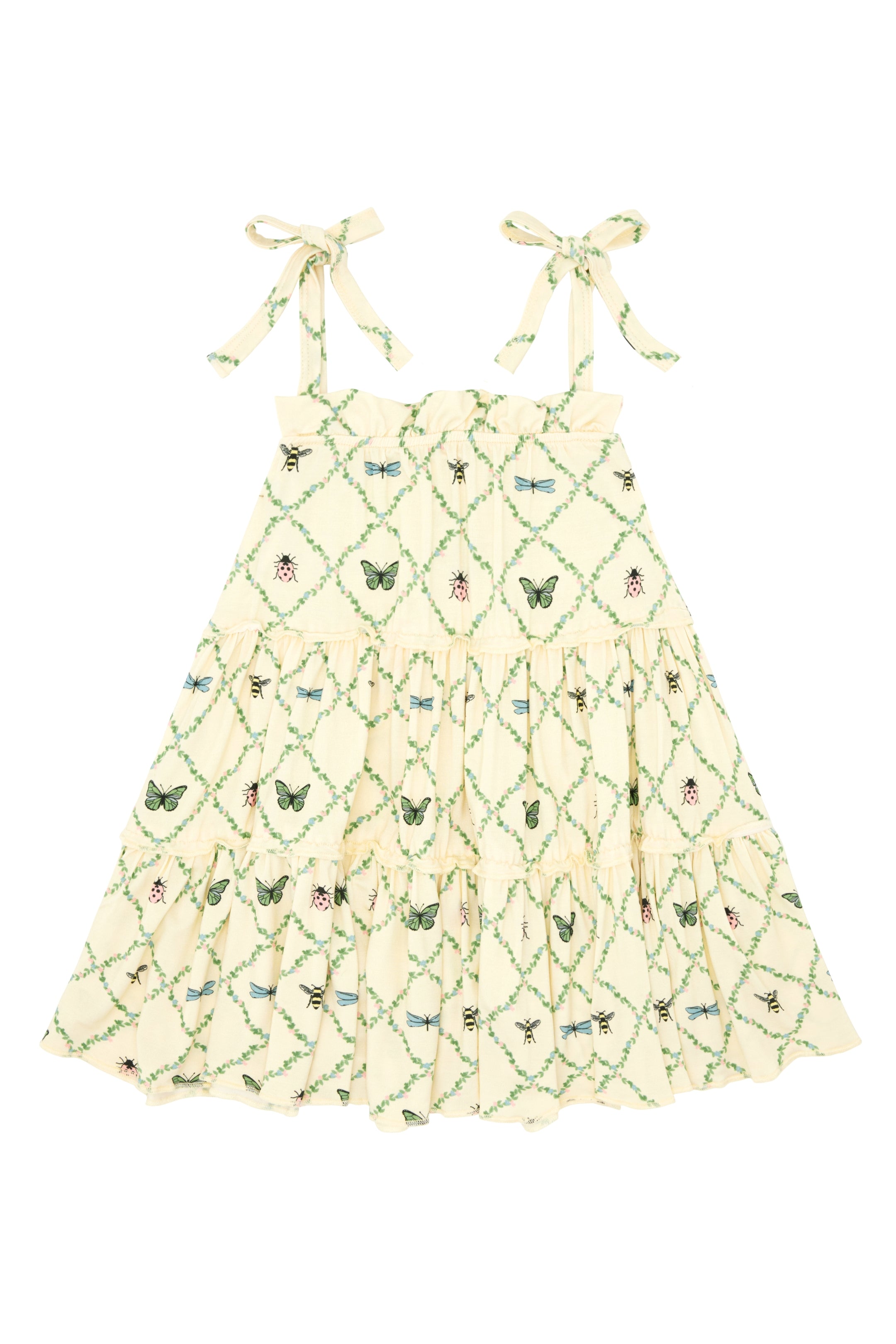 pink and green dress zara Pink Bugs and Blooms Tier Twirl Dress IMJ x Lauren Lane 5T