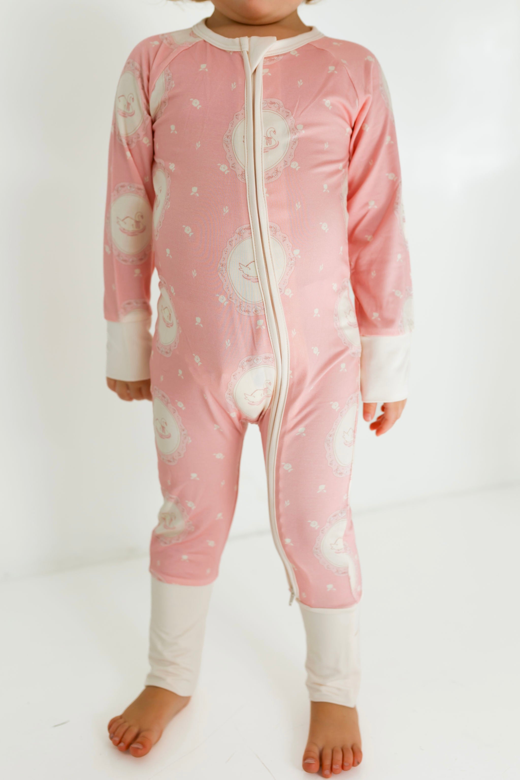 Sleeping Swan Zipper Romper