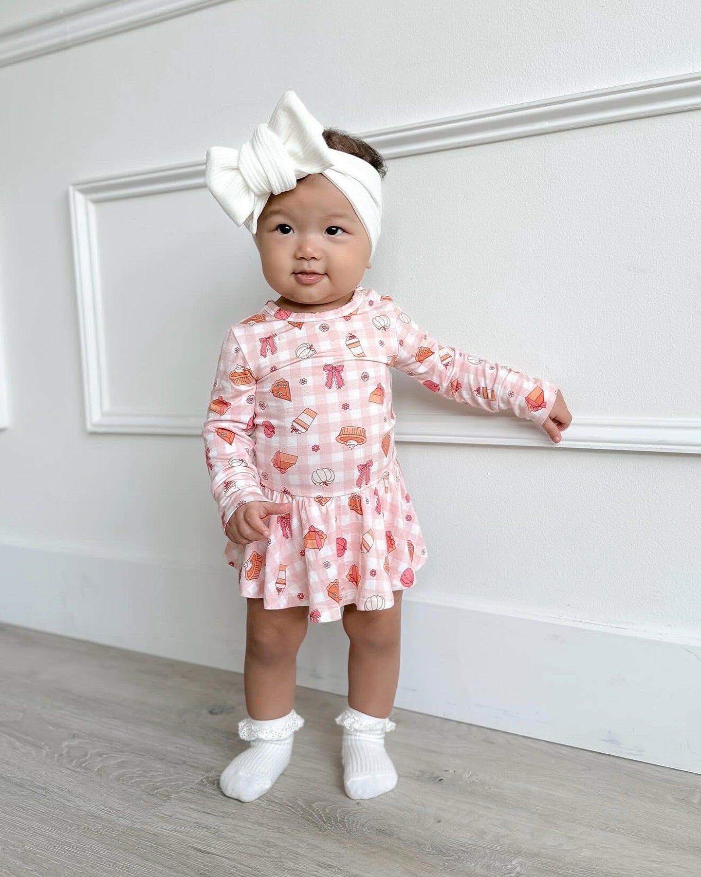 Gingham Pumpkin Pie Twirl Bodysuit