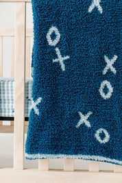 Blue XO Plush Blanket