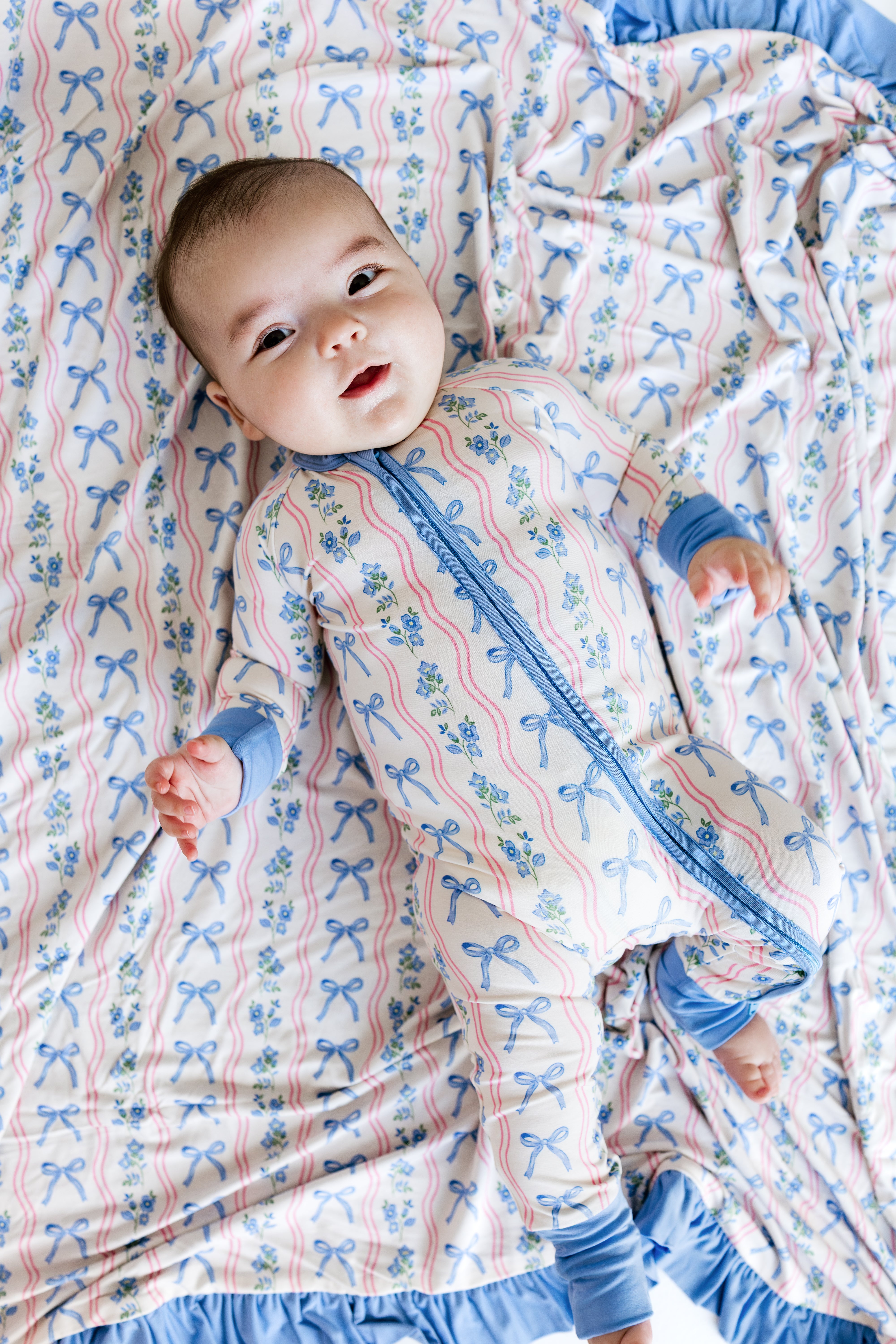 Amelia Bow Zipper Romper – In My Jammers Amelia Bow Zipper Romper – In My Jammers