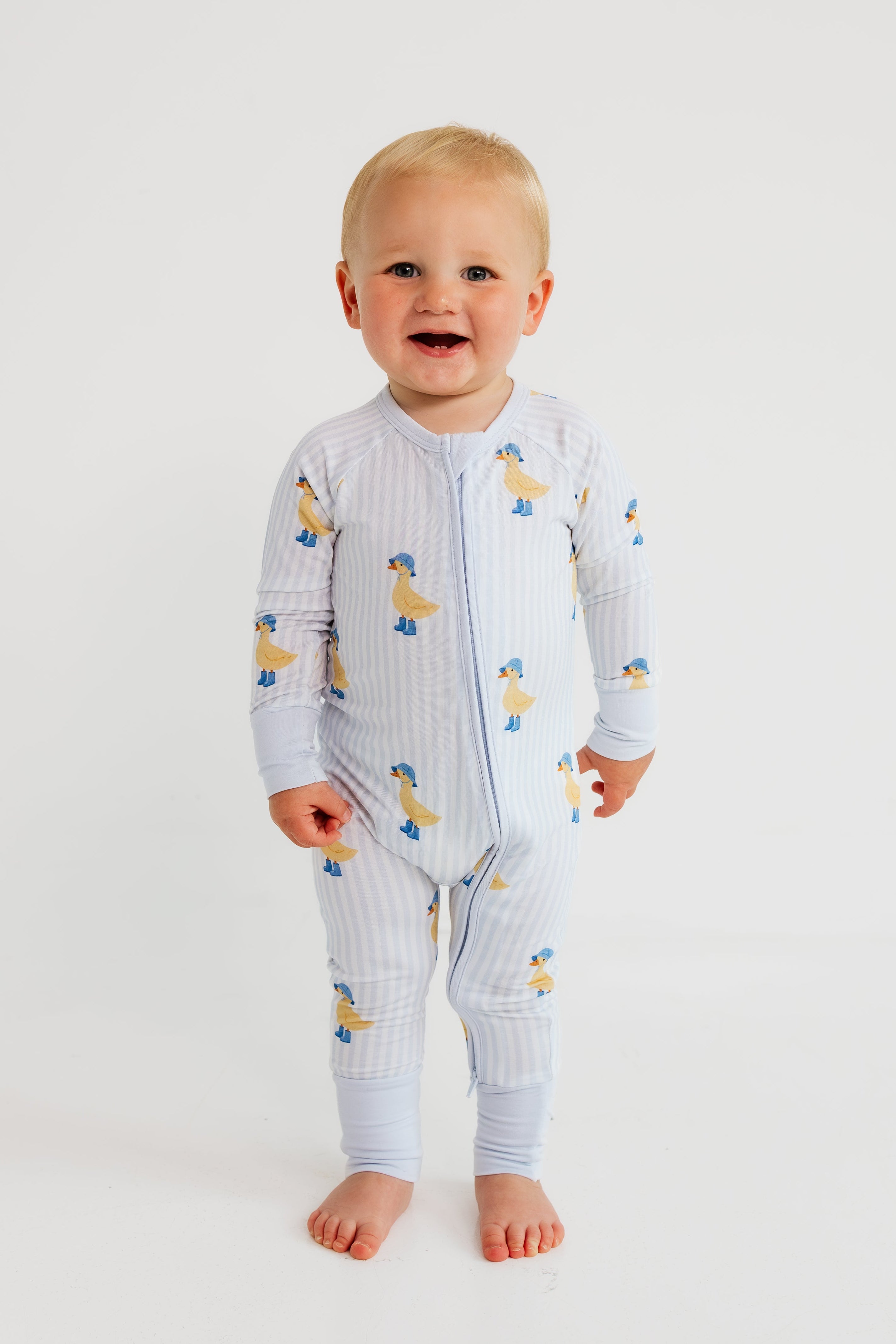 Striped Ducks Zipper Romper - SHIPS 7/22