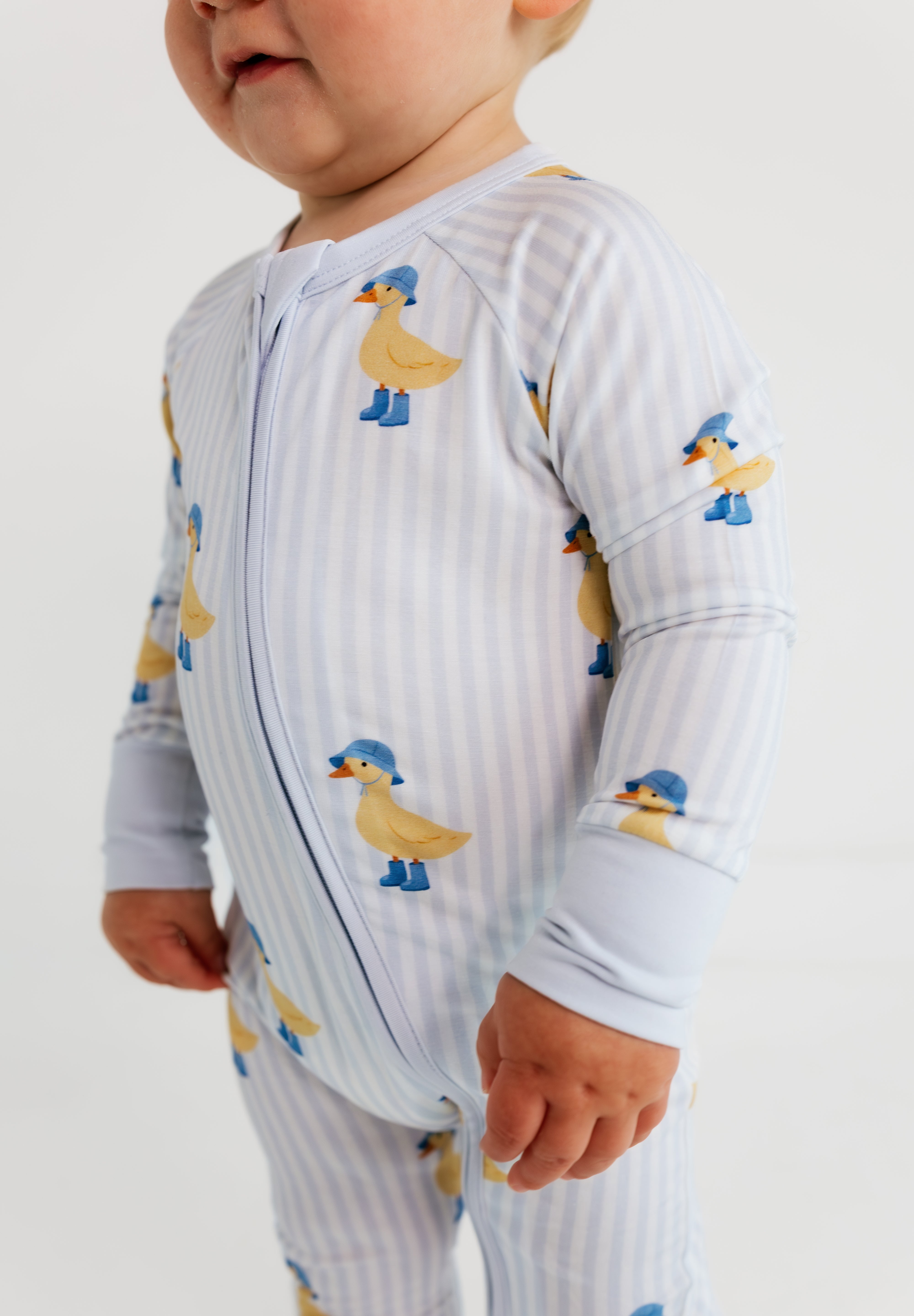 Striped Ducks Zipper Romper - SHIPS 7/22