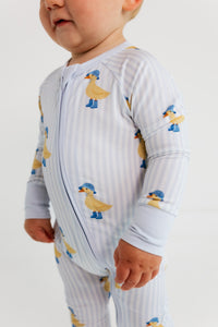 Striped Ducks Zipper Romper - SHIPS 7/22