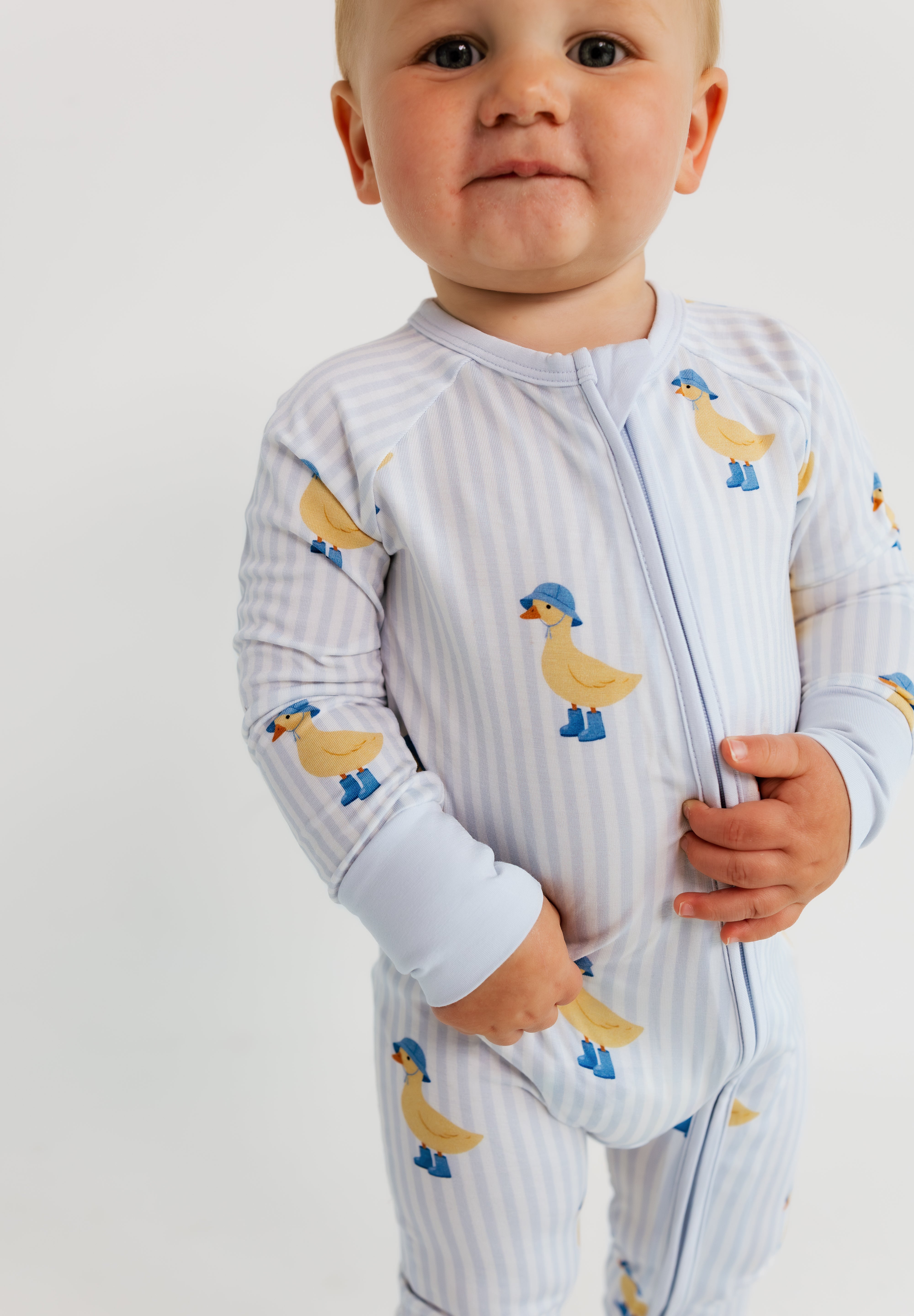 Striped Ducks Zipper Romper - SHIPS 7/22