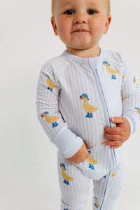 Striped Ducks Zipper Romper - SHIPS 7/22