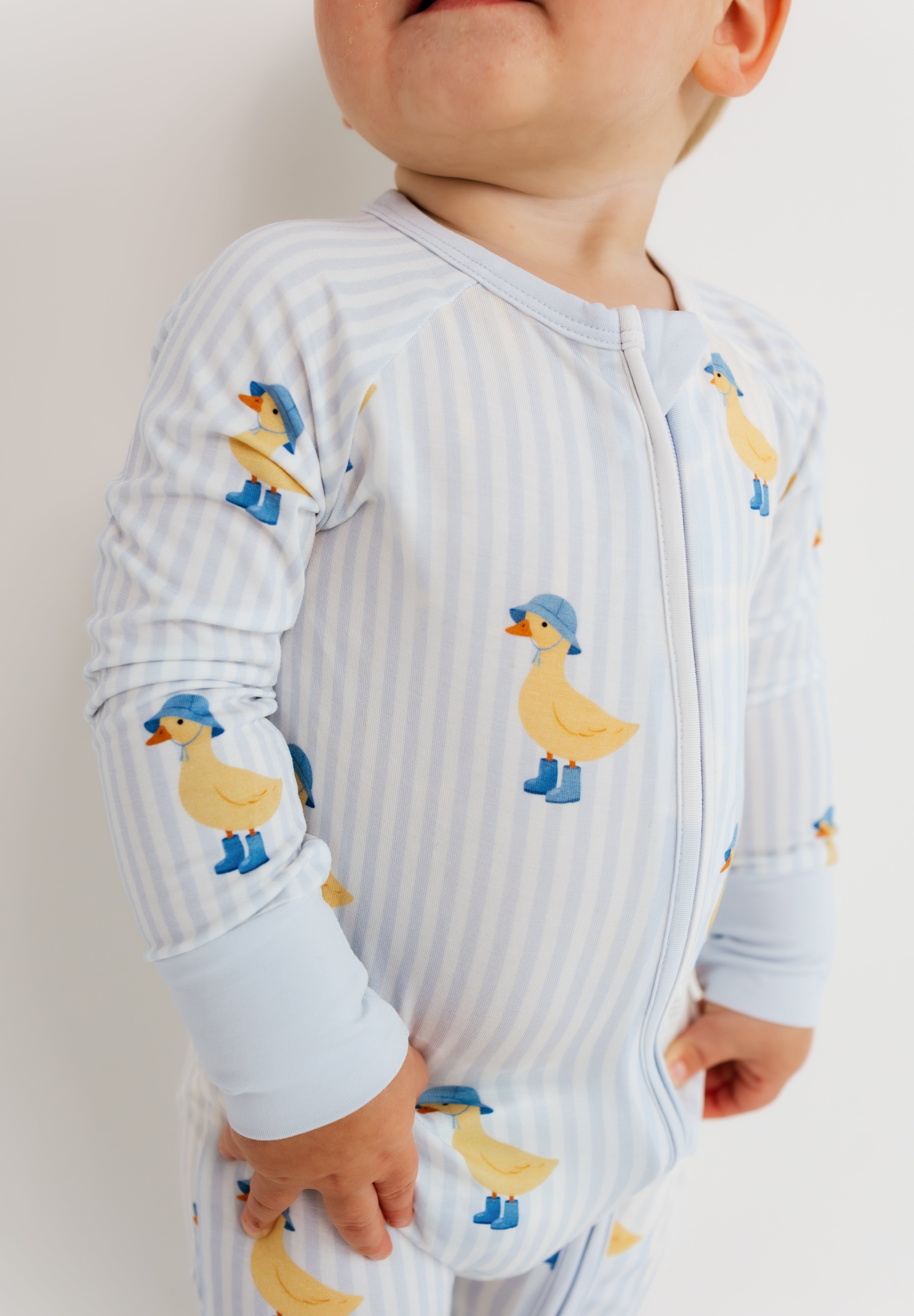 Striped Ducks Zipper Romper - SHIPS 7/22