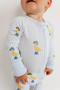 Striped Ducks Zipper Romper - SHIPS 7/22
