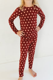 Maroon Polka Dot Two Piece Set
