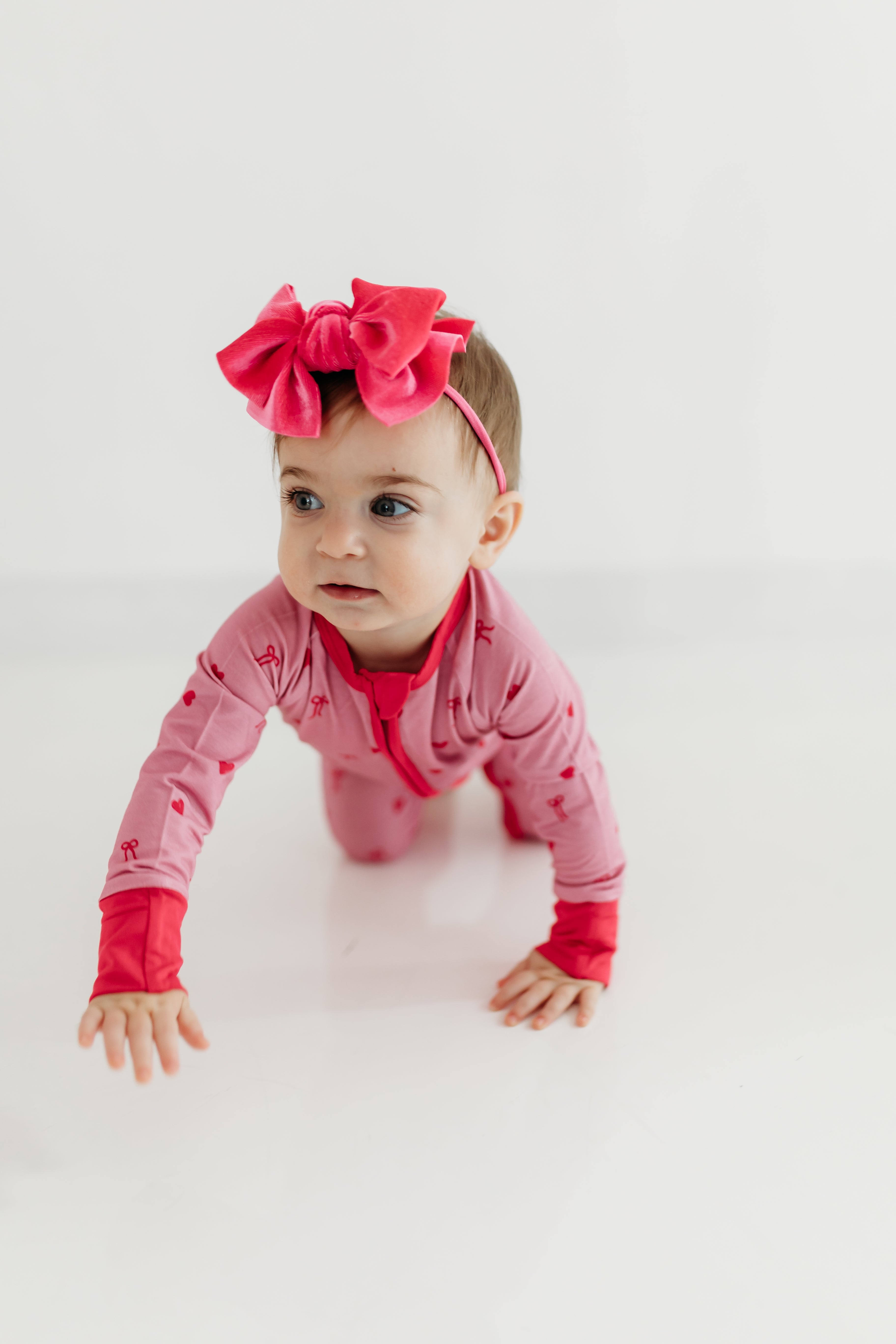 Pink Heart Zipper Romper