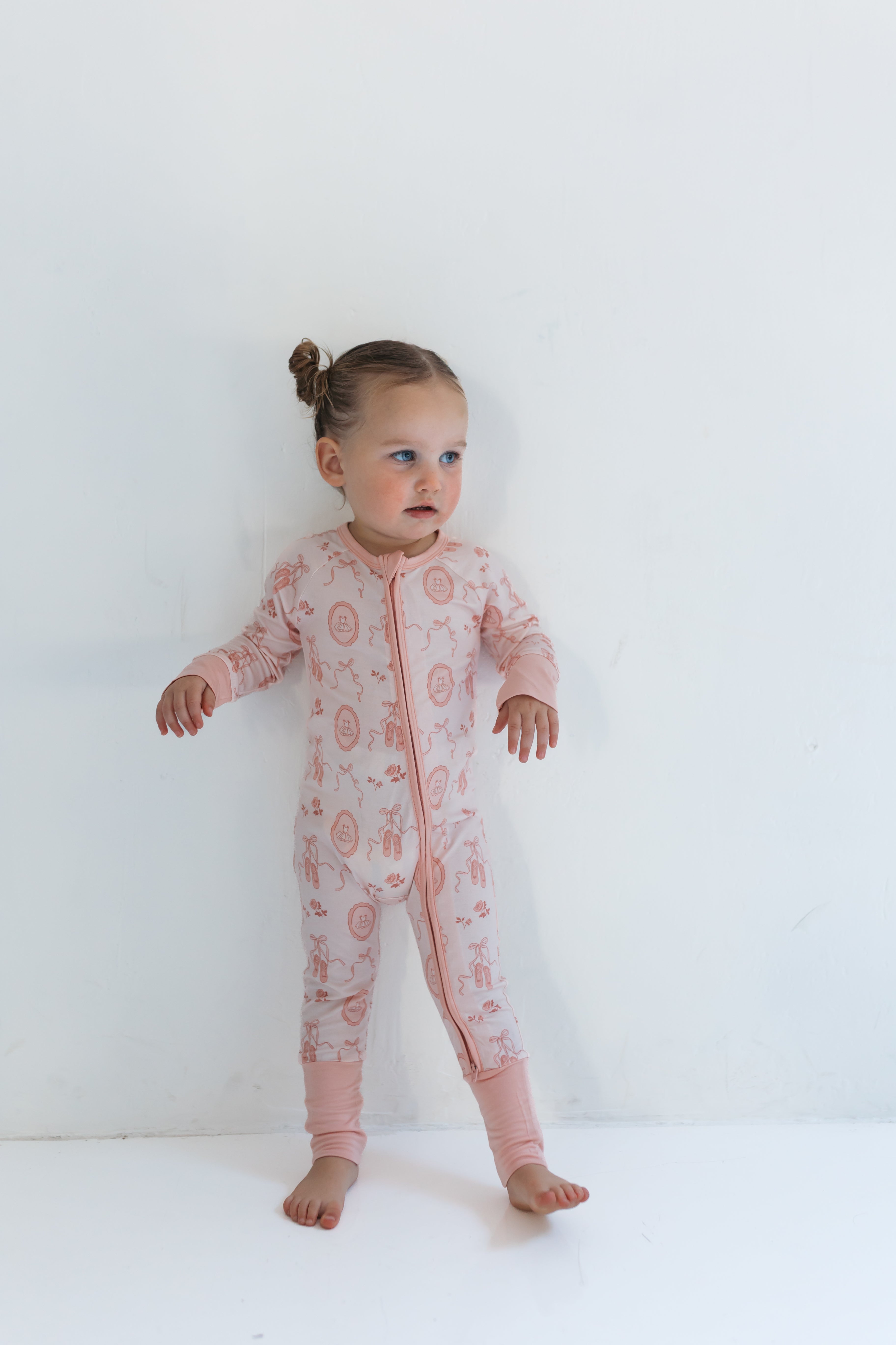 Ballet Slippers Zipper Romper