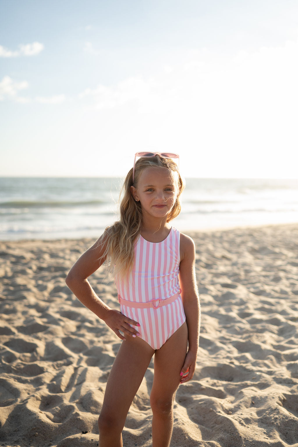 Pink and White Stripe One Piece
