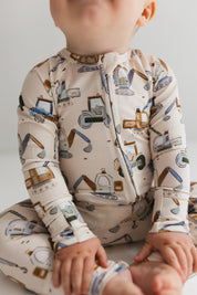 Little Excavator Zipper Romper