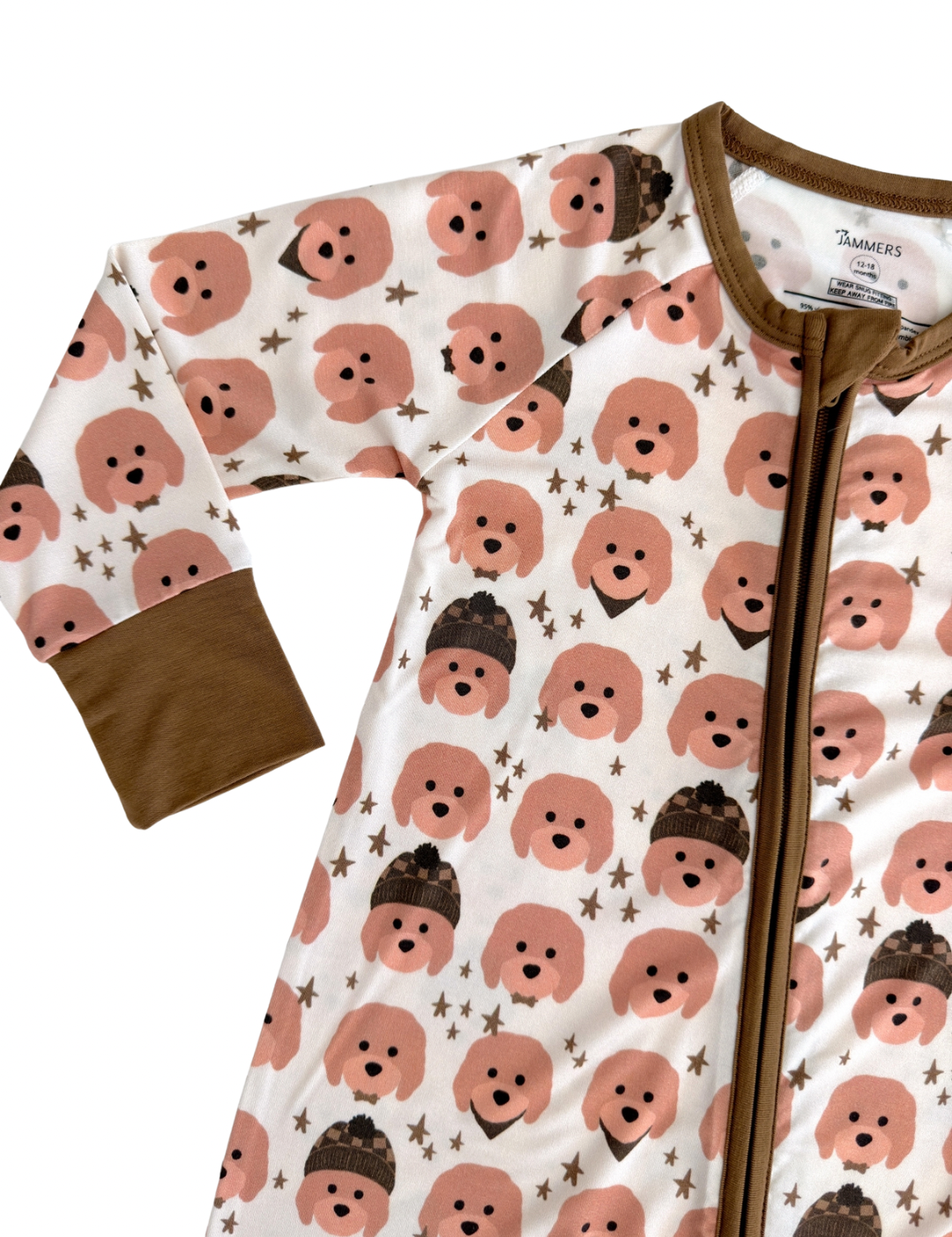 Pink Goldendoodle Zipper Romper