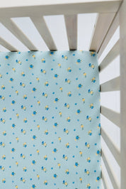 Floral and Gingham Crib Sheet IMJ x Karissa Abbott