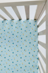 Floral and Gingham Crib Sheet IMJ x Karissa Abbott