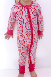 Pink Fur-Ever Valentine Zipper Romper