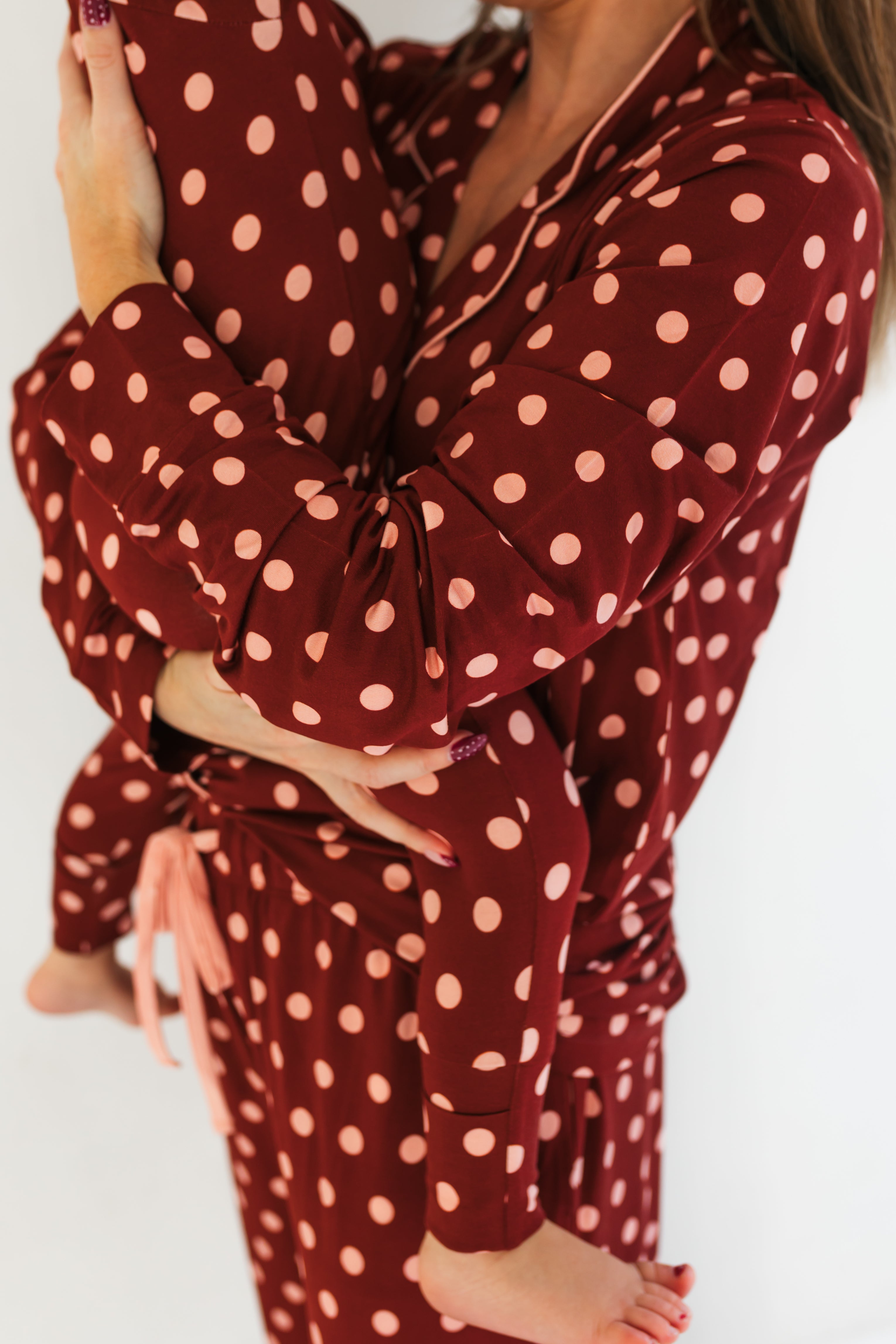 Maroon Polka Dot Zipper Romper