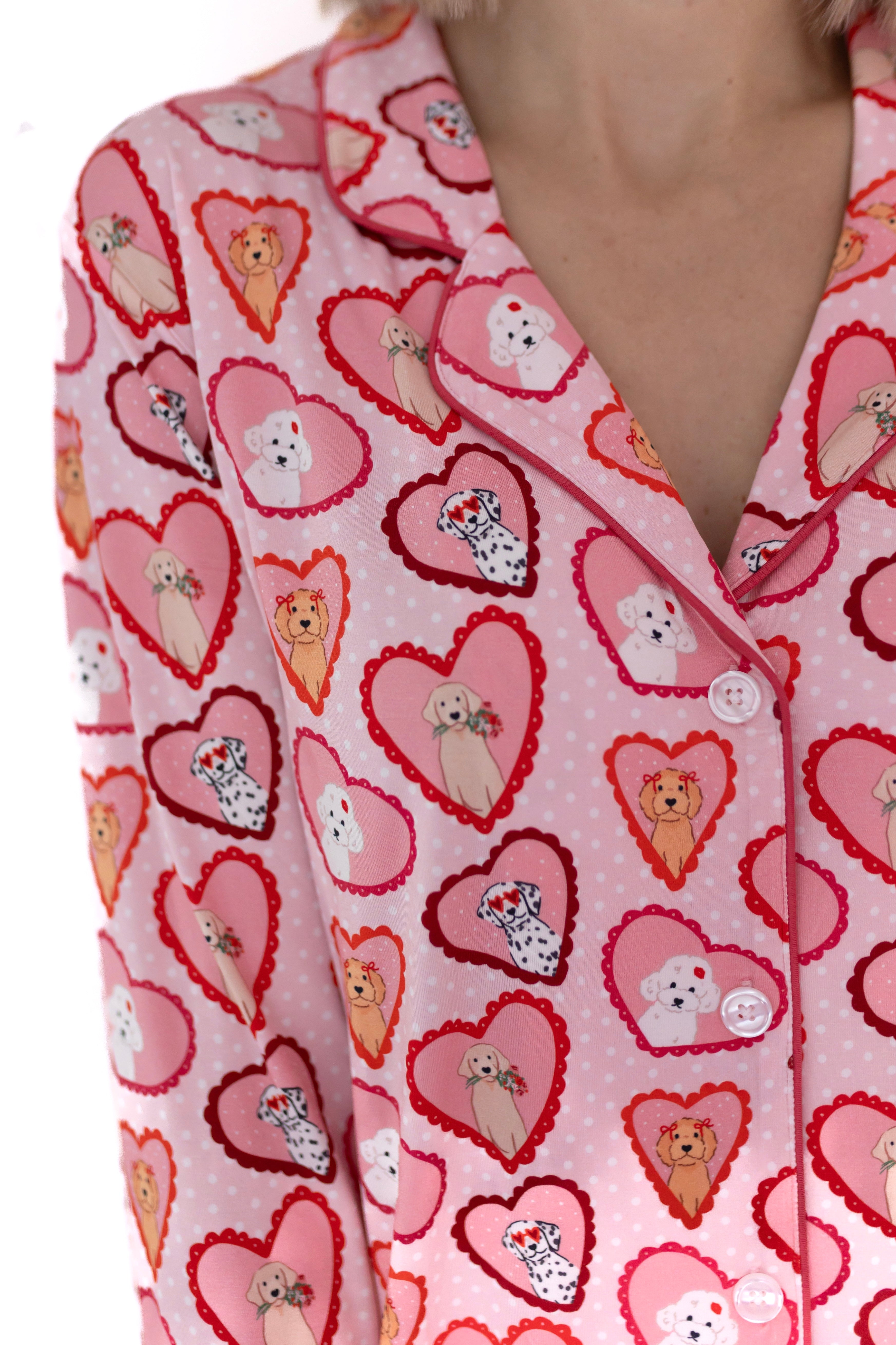 Pink Fur-Ever Valentine Women's Long Sleeve Ruffle Set