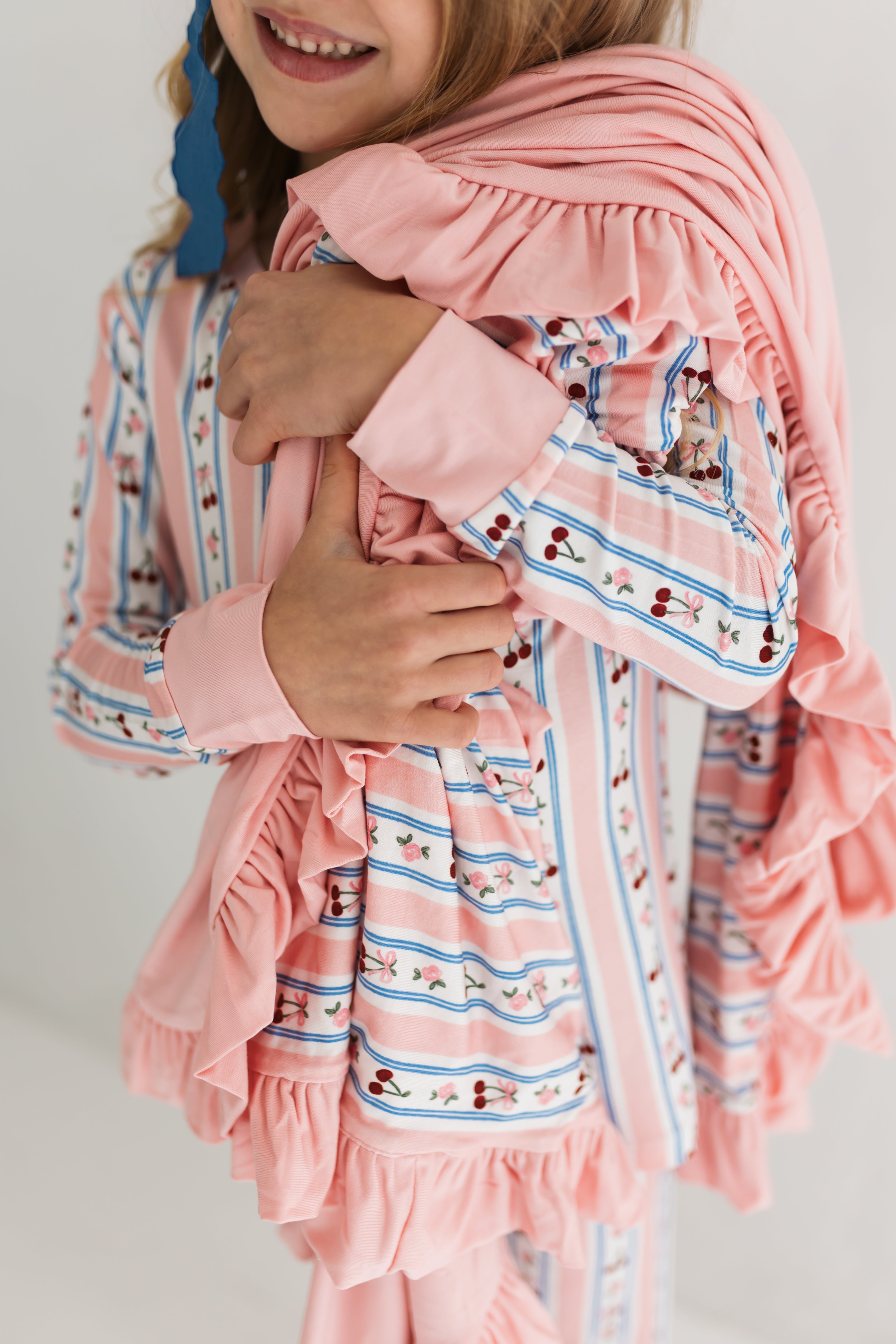 Pink Cherry Ruffle Blanket