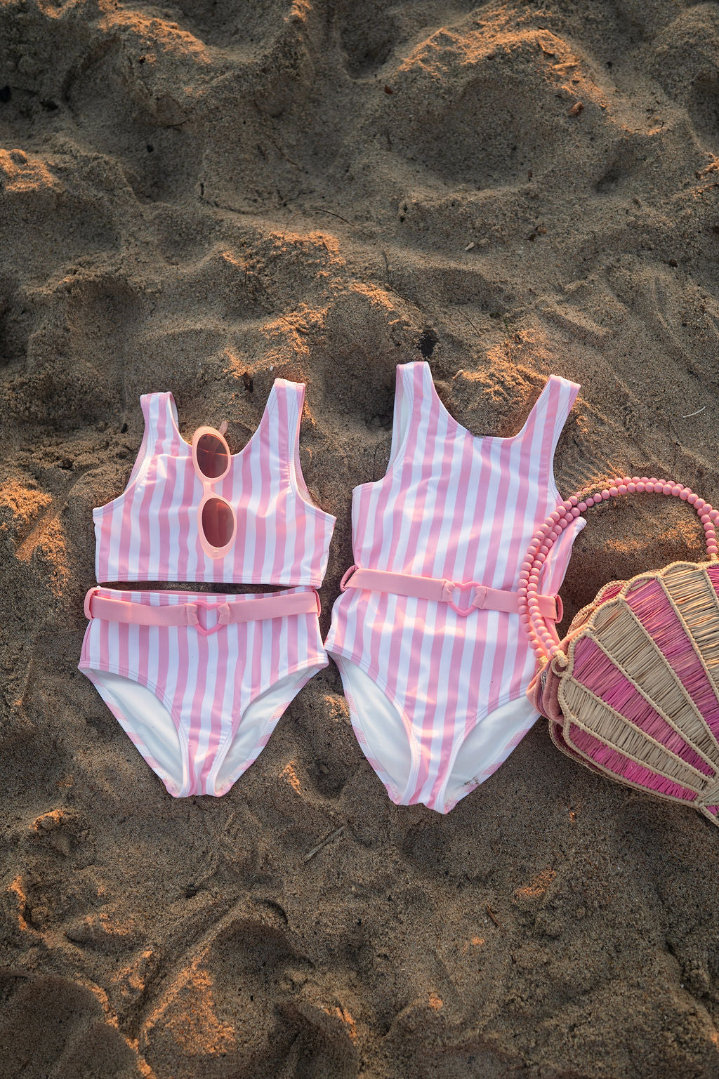 Pink and White Stripe One Piece