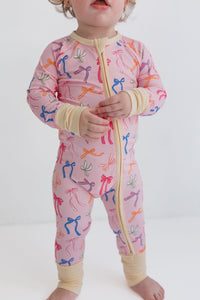 Multicolor Bow Zipper Romper