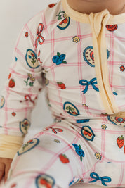 Sweet Plaid Zipper Romper