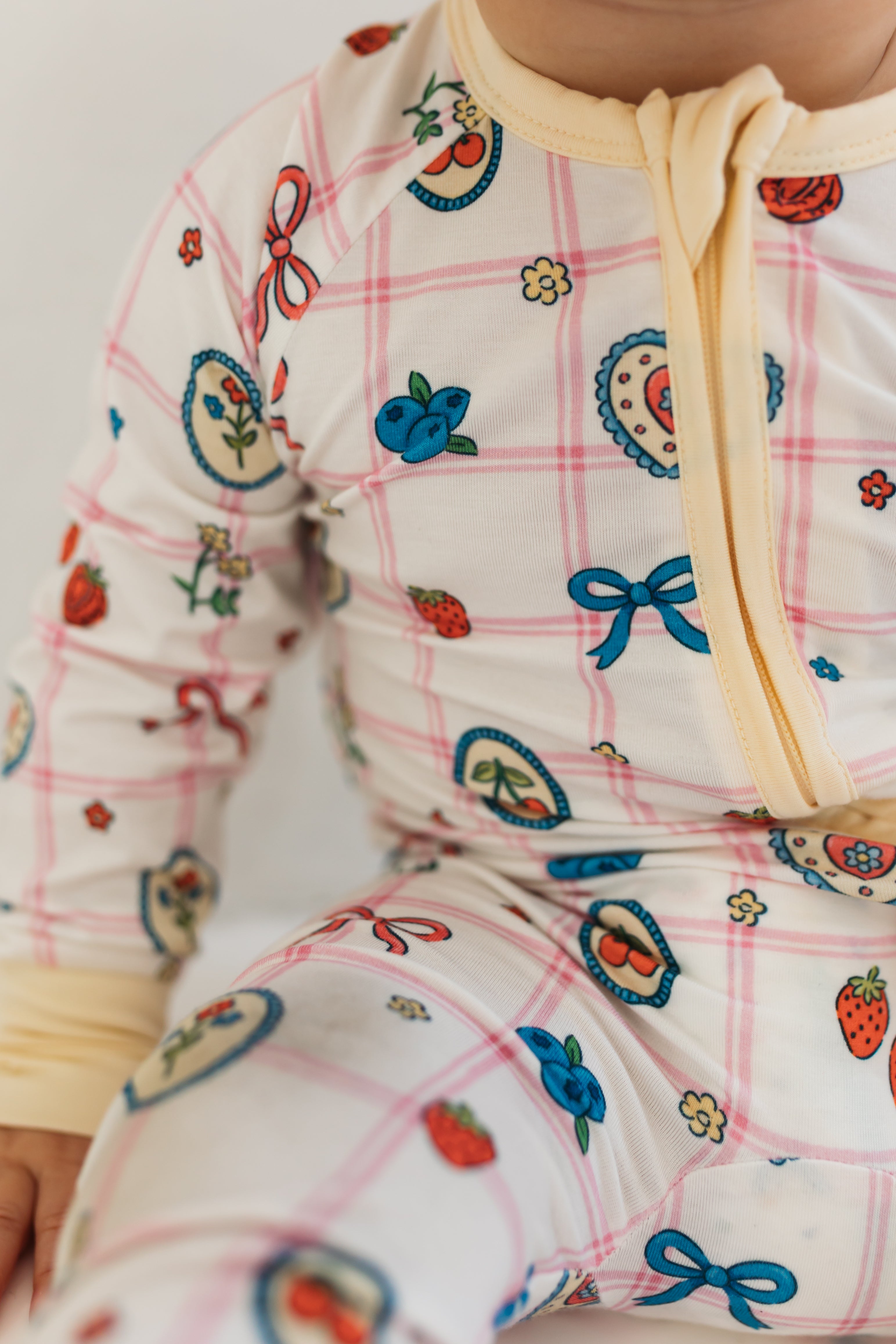 Sweet Plaid Zipper Romper