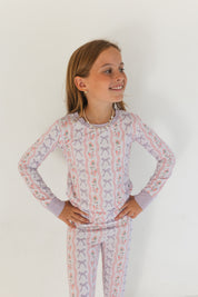 Purple Amelia Bow Two Piece Set