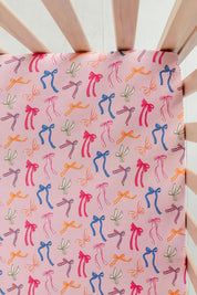 Multicolor Bow Crib Sheet