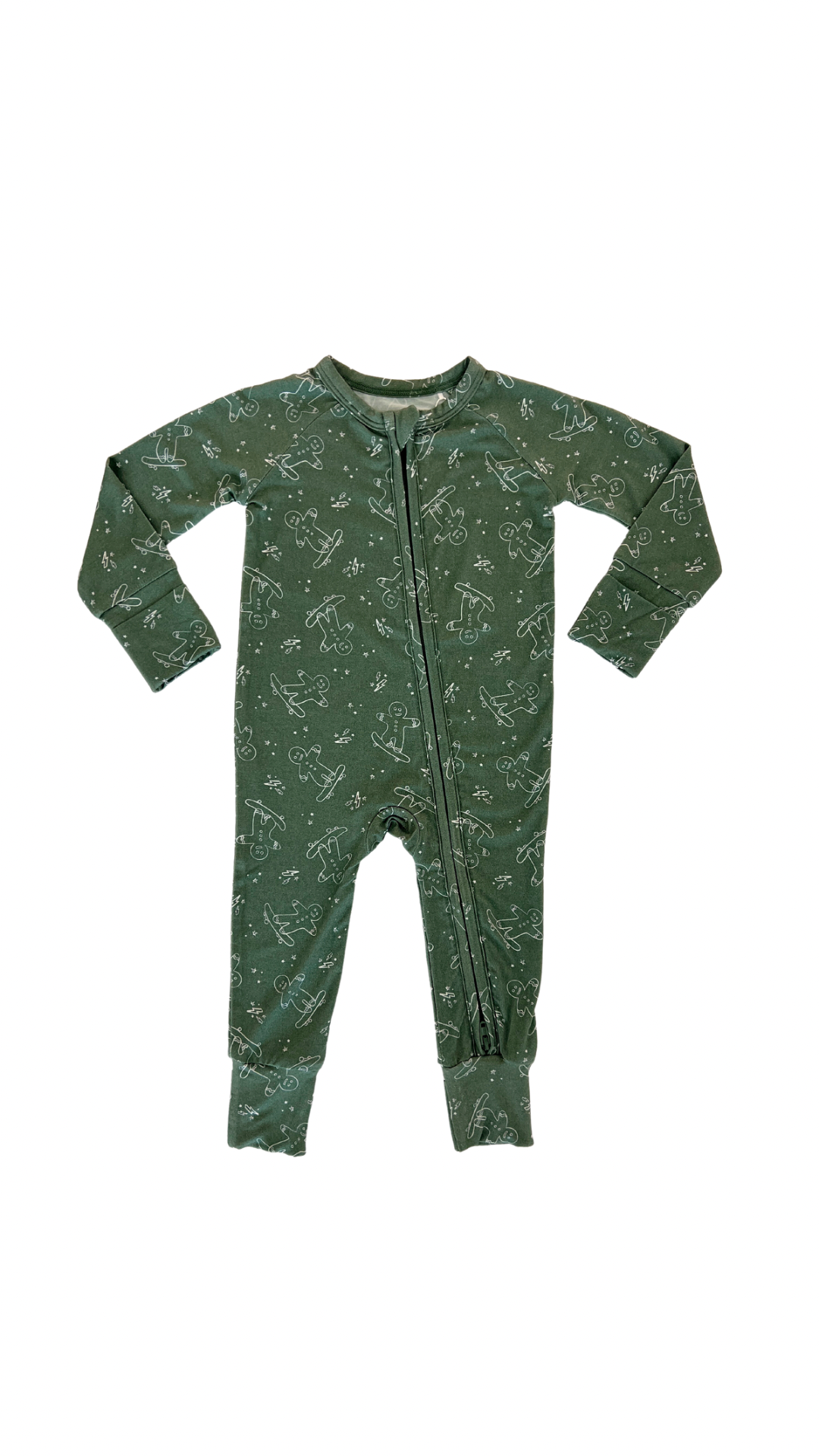 Skater Gingerbread Man Zipper Romper