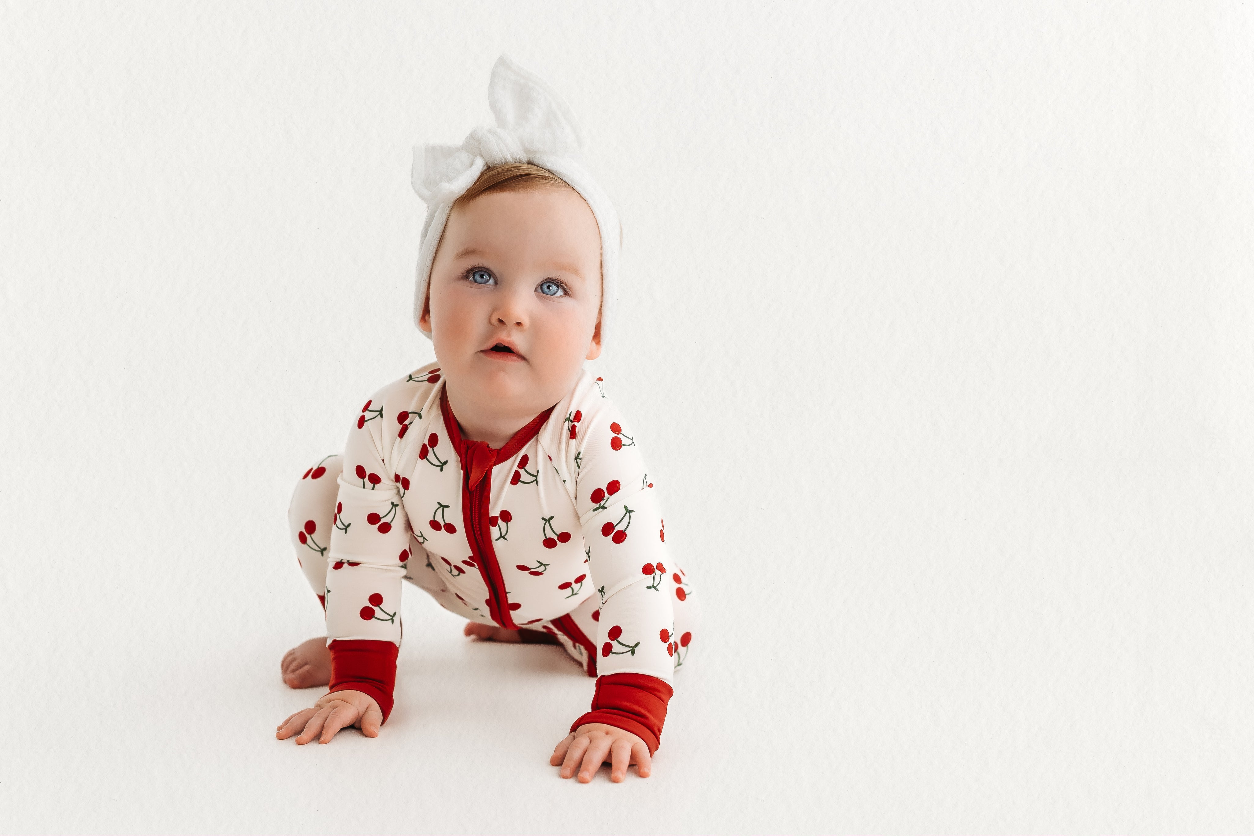 Red Cherry Zipper Romper Jammers x Wild + Rae