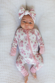Blush Rose Garden Zipper Romper