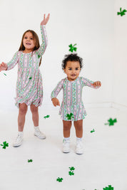 Shamrock Shake Long Sleeve Twirl Dress