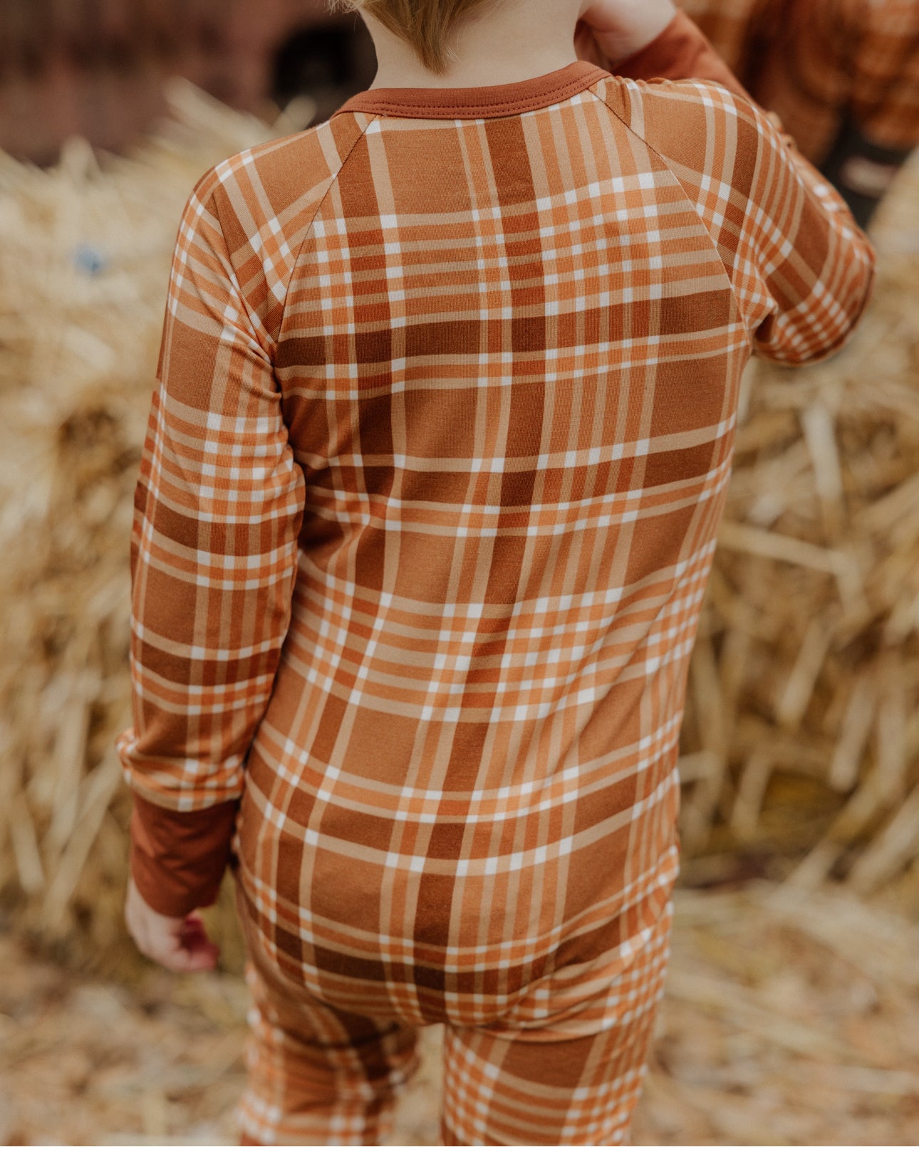 Caramel Dipped Plaid Zipper Romper IMJ x Bre Sheppard