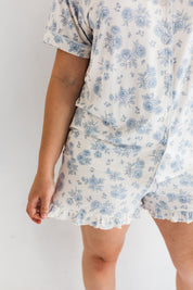 Blue Rose Garden Women's Short Set