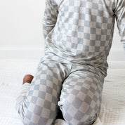 Muted Blue Checkered Two Piece Set