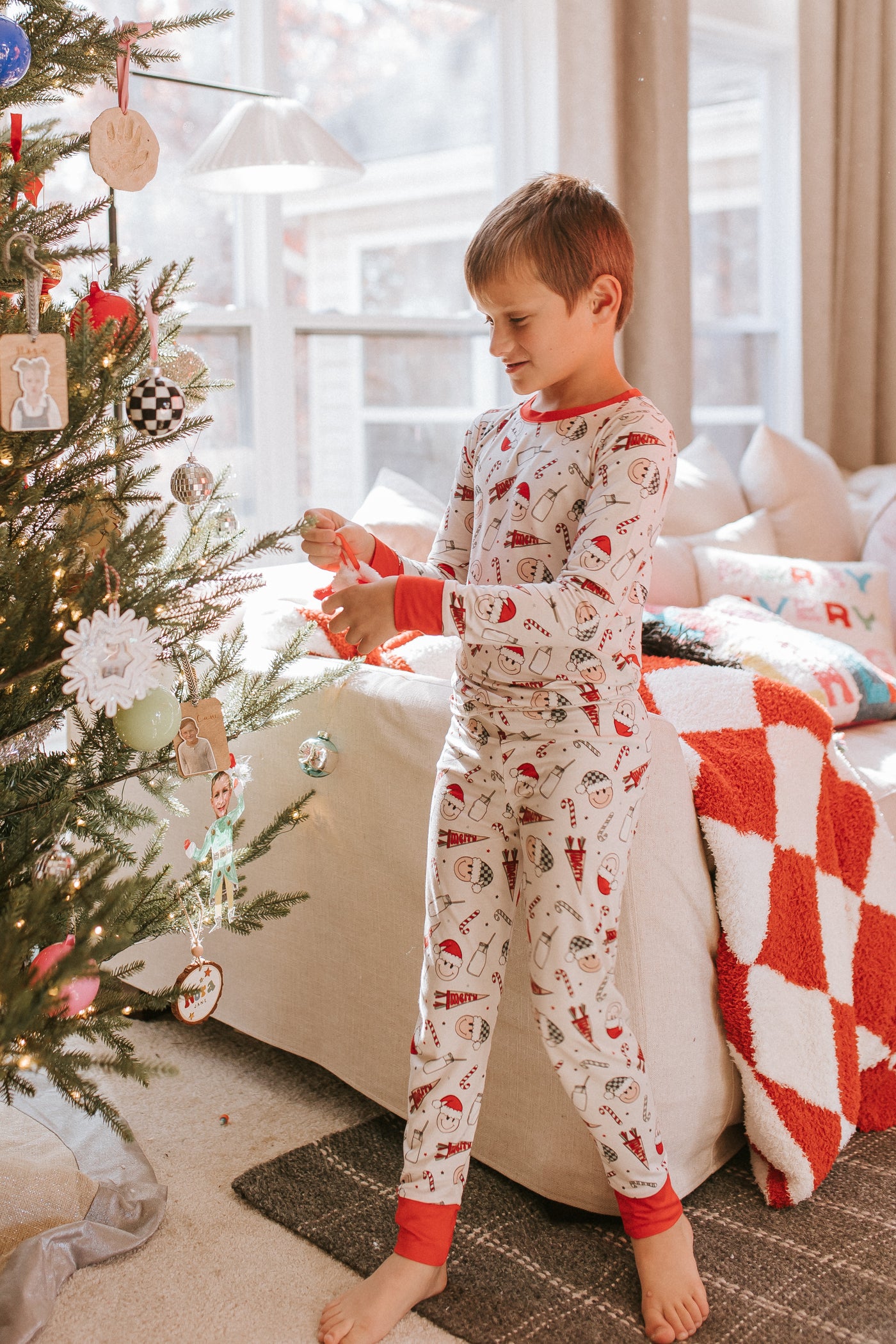 Smiley Santa Two Piece Set Jammers x Karrie Locher