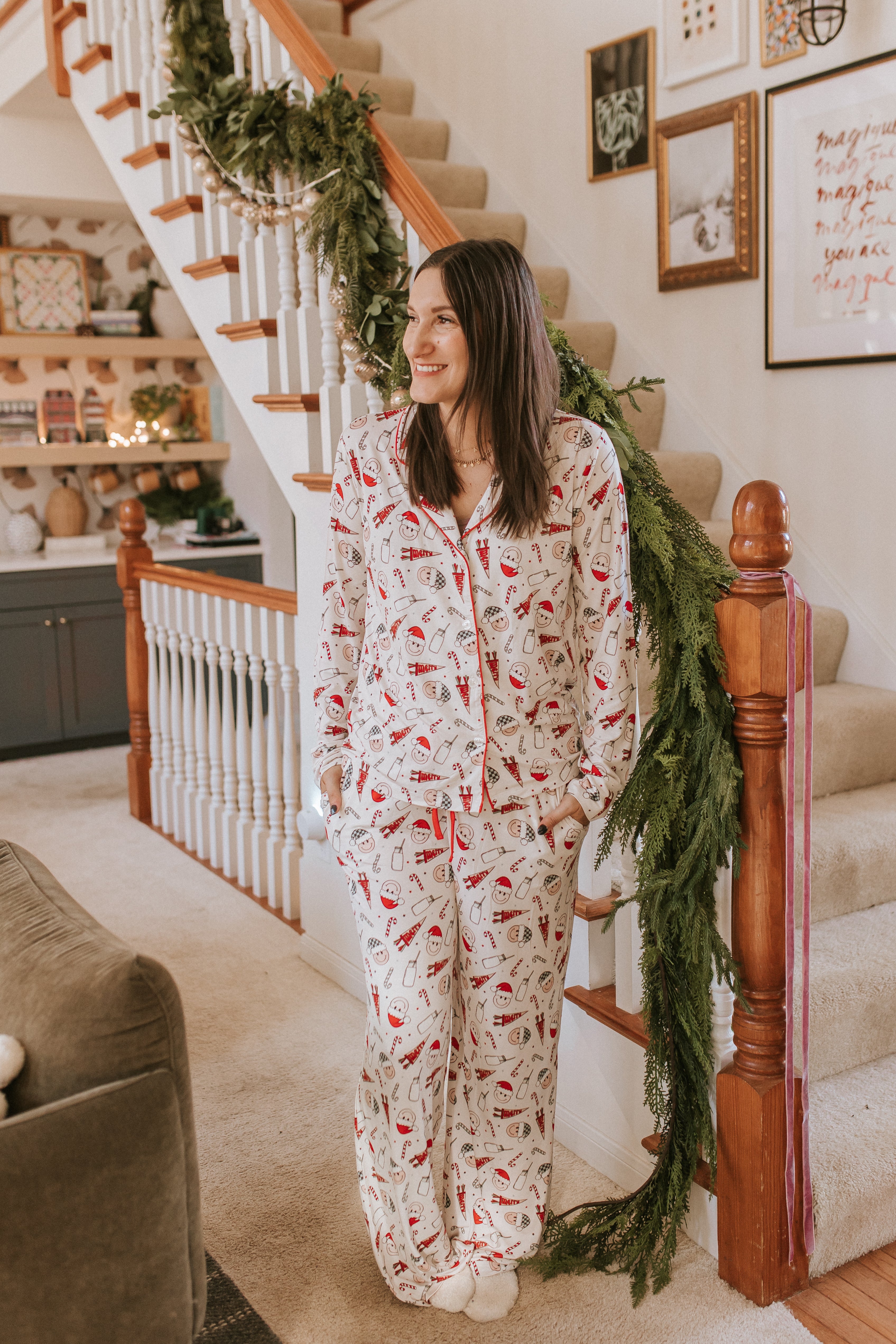 Smiley Santa Women's Set Jammers x Karrie Locher