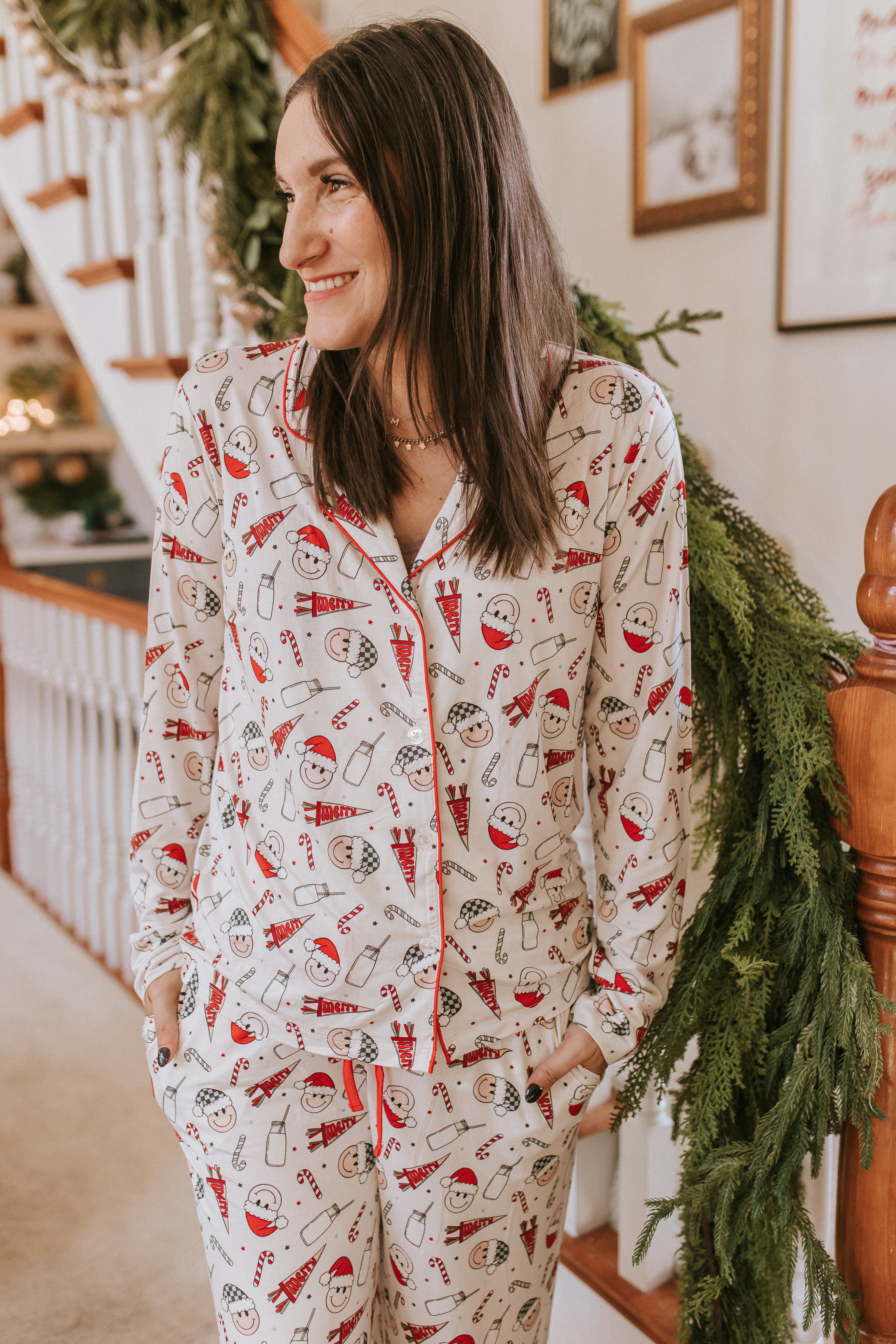 Smiley Santa Women s Set Jammers x Karrie Locher