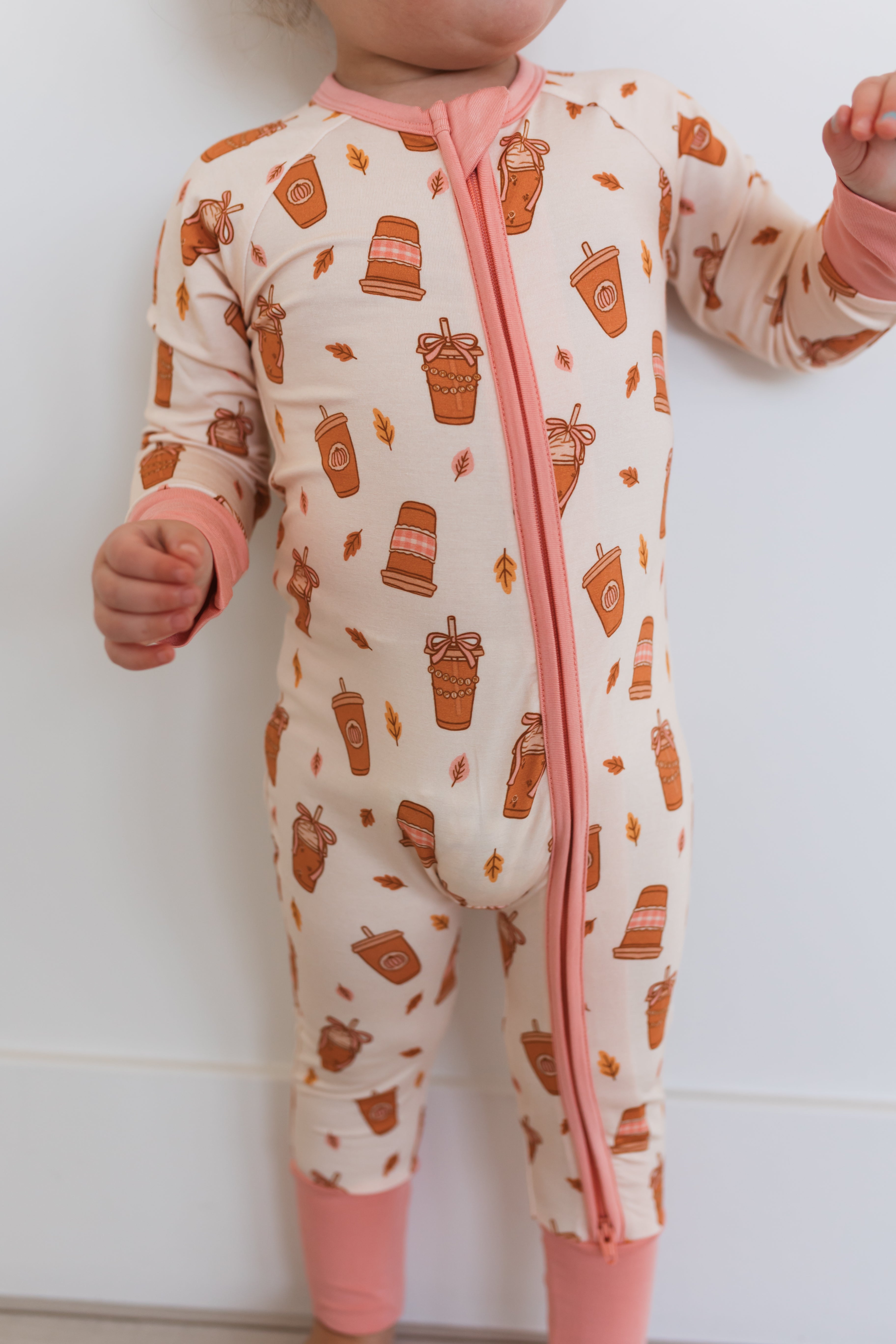 Pumpkin Latte Zipper Romper