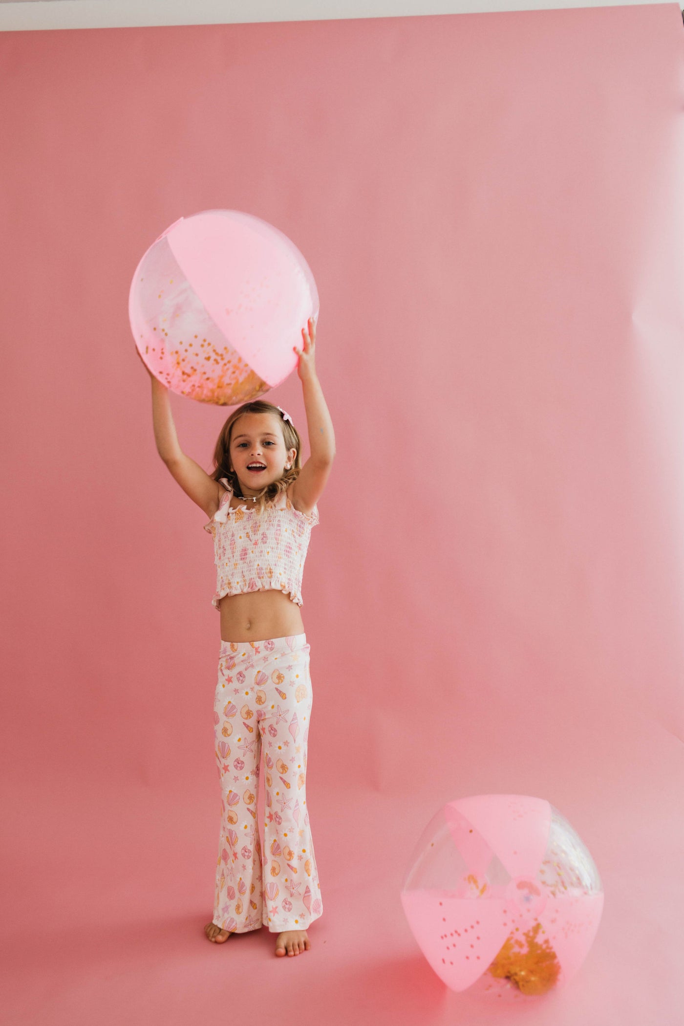 Beach Babe Flare and Smocked Crop Two Piece Set Jammers x Karissa Abbott.