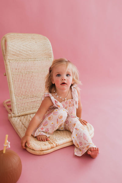 Beach Babe Flare and Smocked Crop Two Piece Set Jammers x Karissa Abbott.