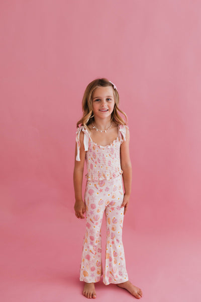 Beach Babe Flare and Smocked Crop Two Piece Set Jammers x Karissa Abbott.