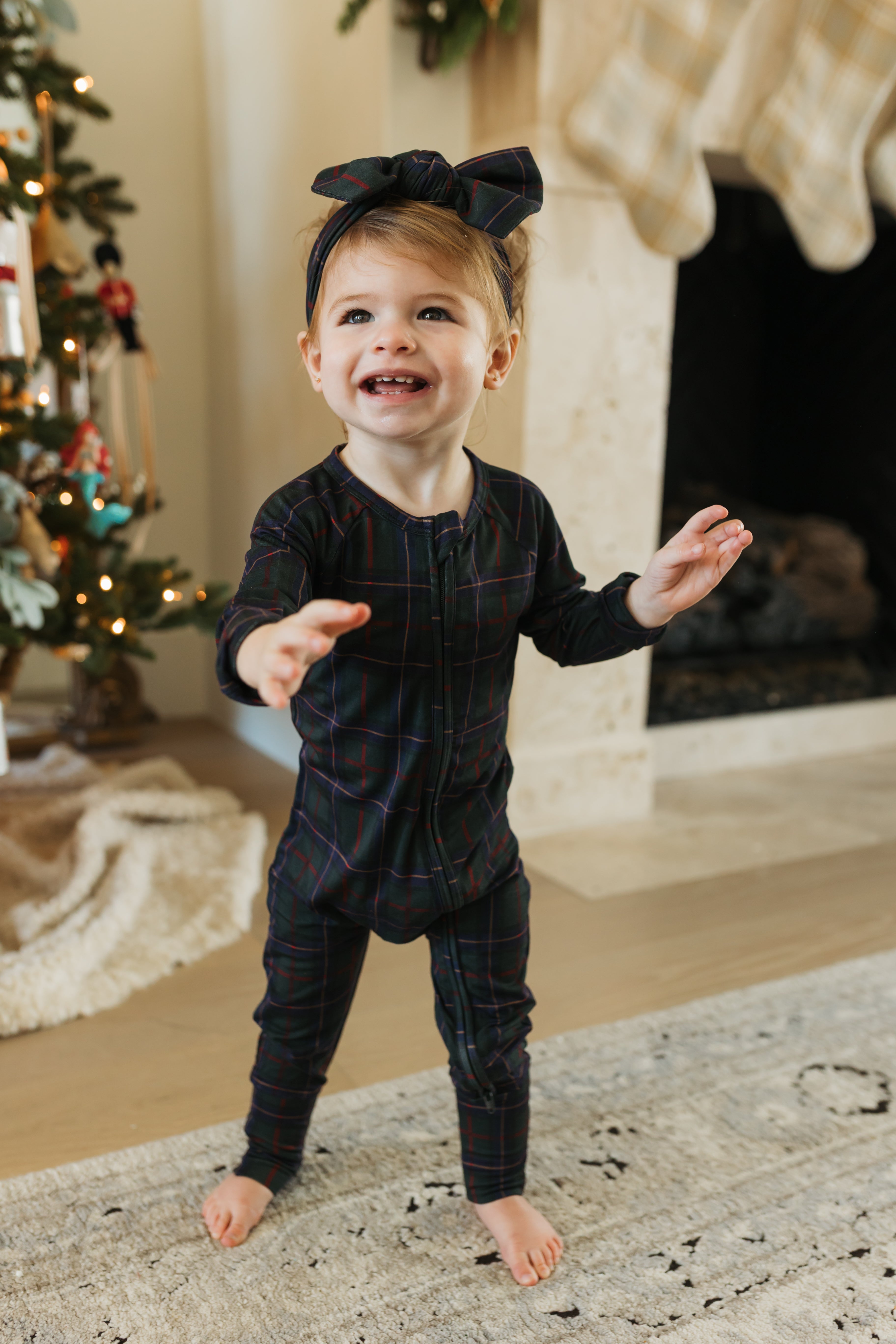 Midnight Mistletoe Plaid Zipper Romper IMJ x Daryl-Ann Denner