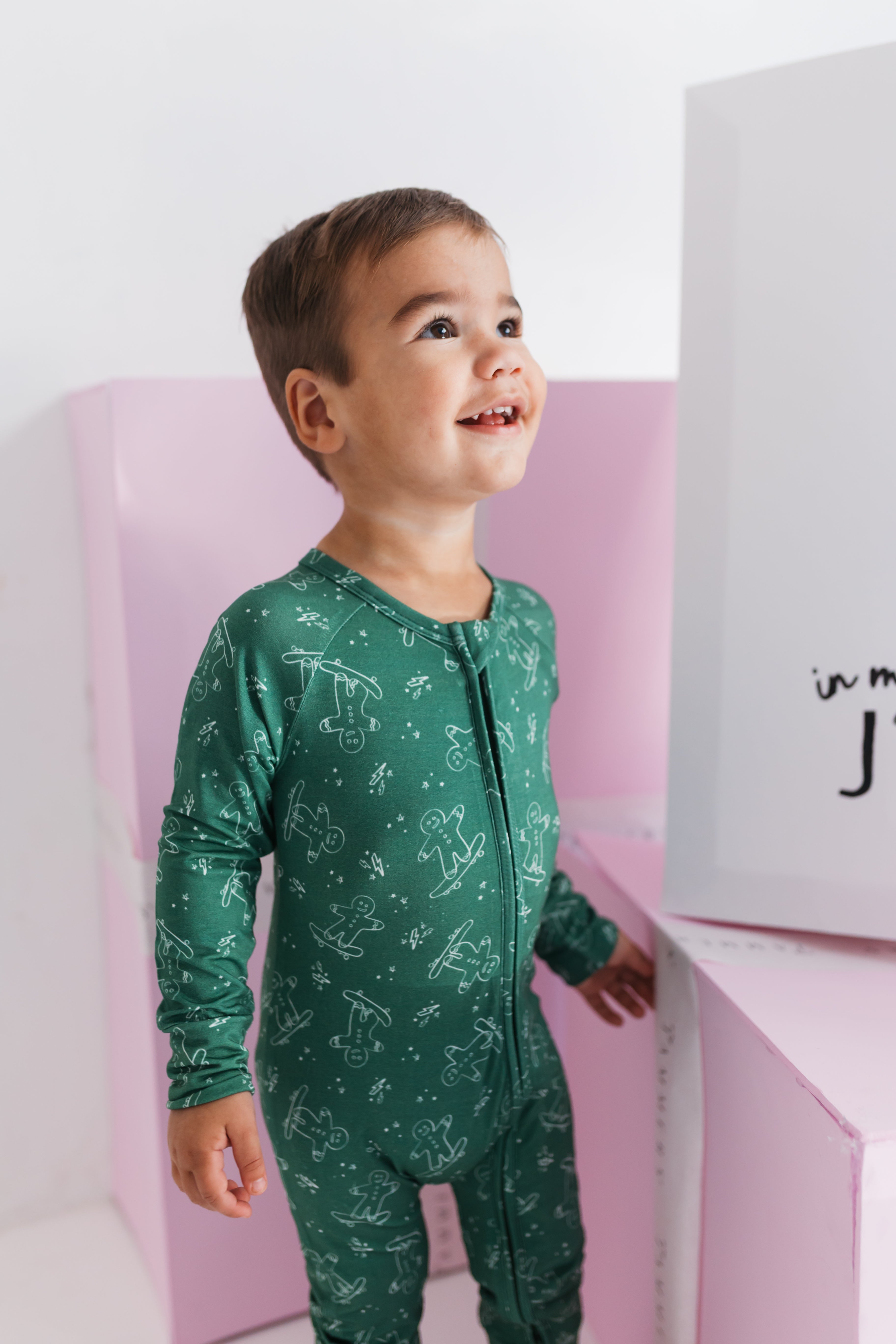 Skater Gingerbread Man Zipper Romper – In My Jammers