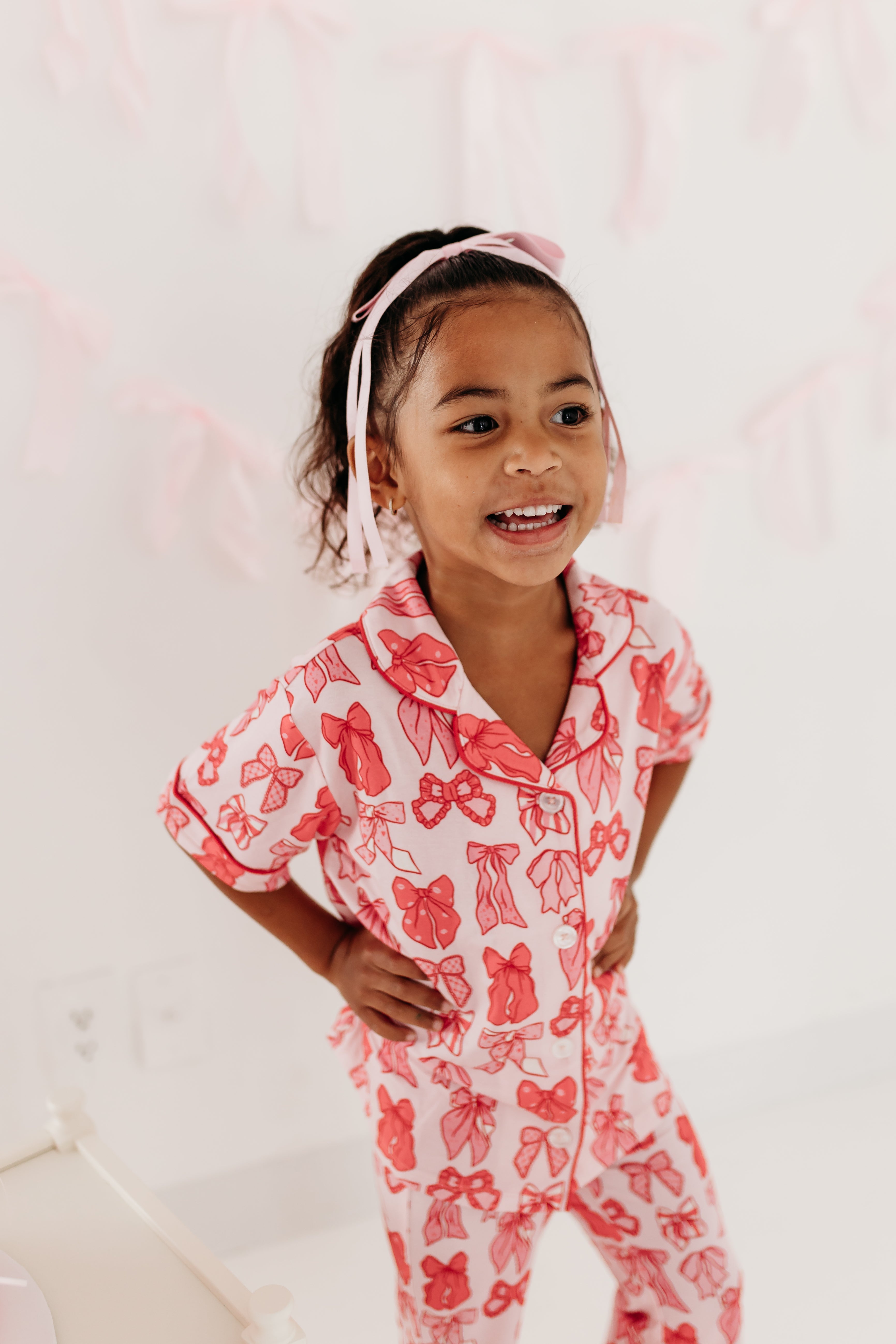 Valentine's Bow Button Up Flare Set